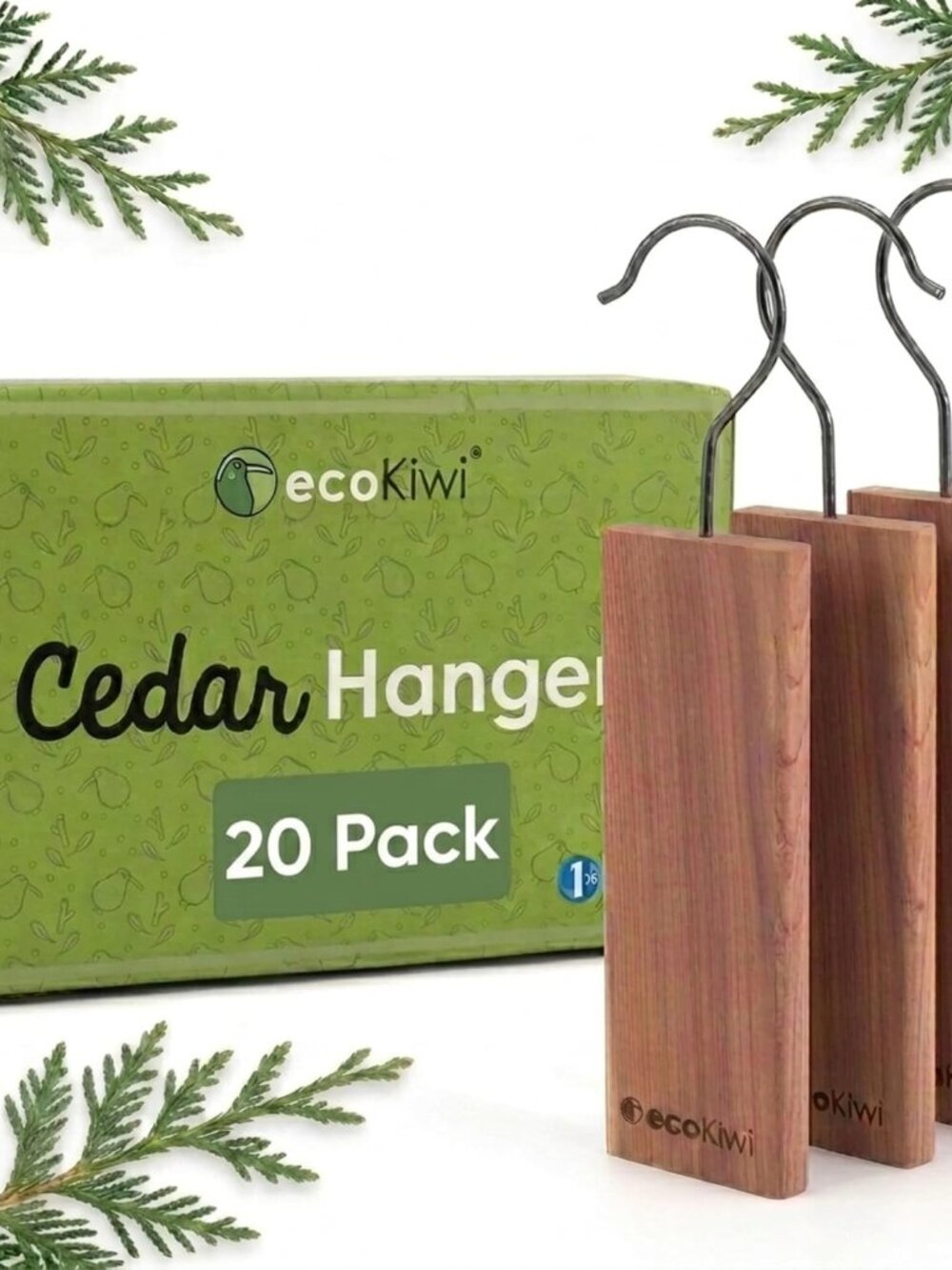 Cedar Blocks for Clothes Storage - 20 Cedar Hangers for Closet